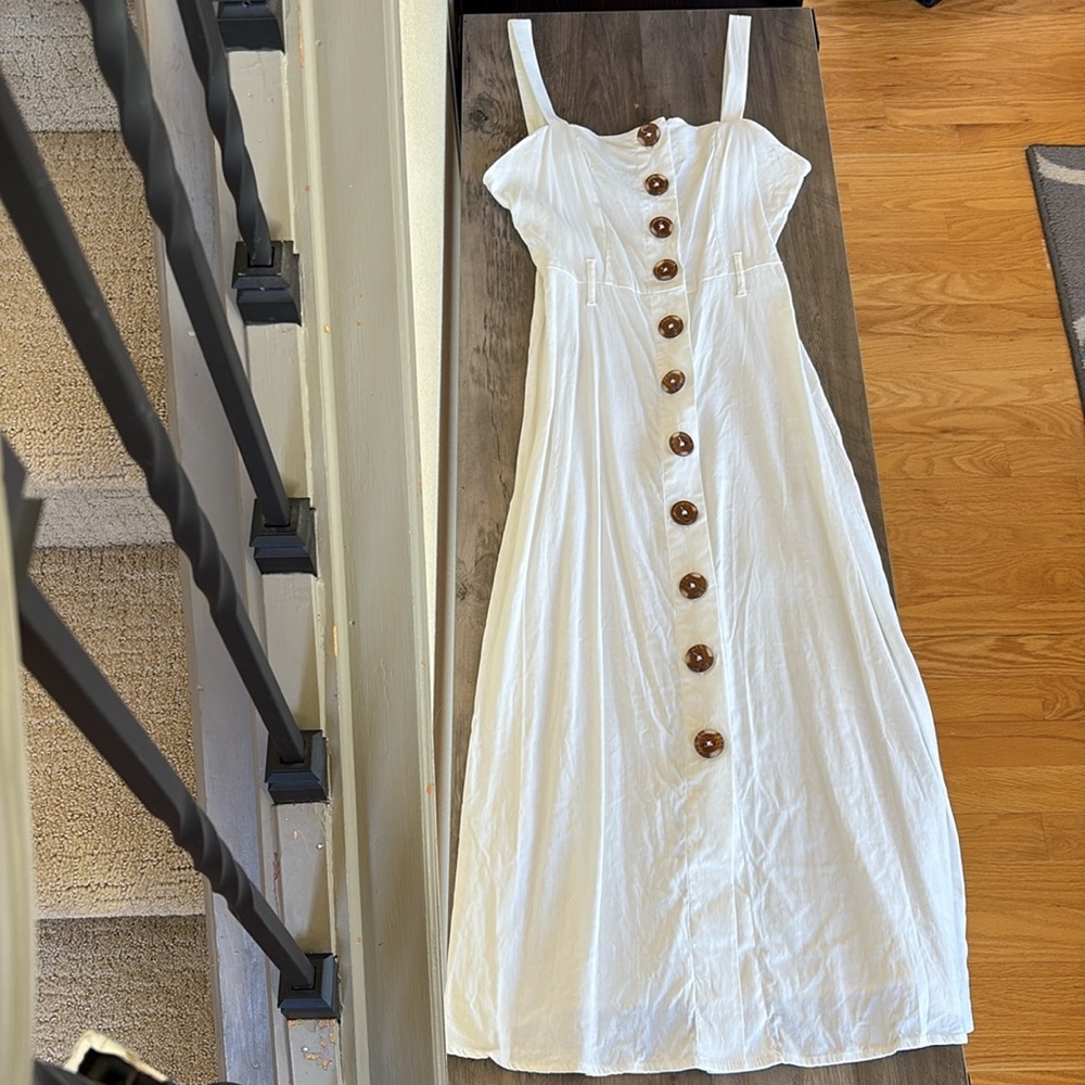 Forever 21 Elegant White Button-Down Dress Size Small - Picture 9 of 13